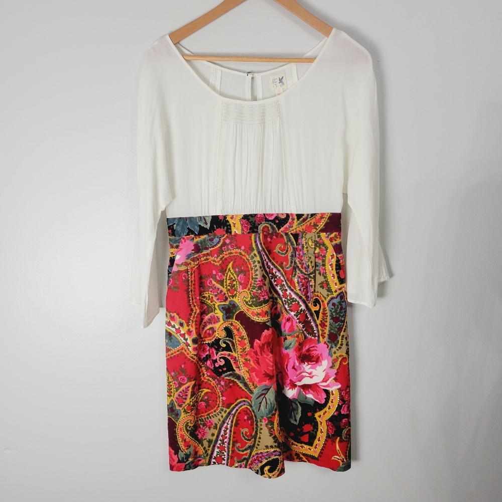 Edme & Esyllte Anthro Corduroy paisley bottom dress from Anthropologie, Size 4